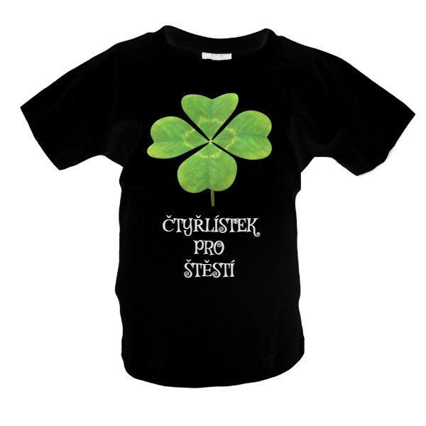 Tričko s potiskem Čtyřlístek pro štěstí