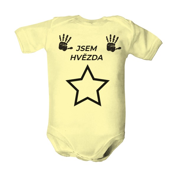 Dětské body  s potiskem Jsem hvězda