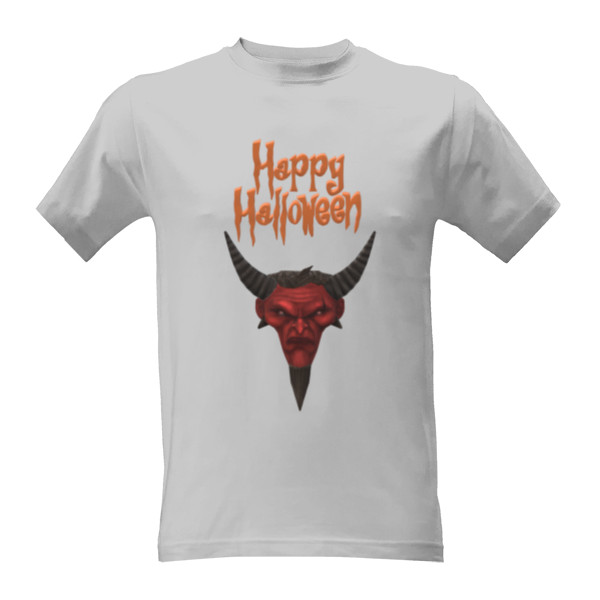 Tričko s potiskem Happy Halloween - ďábel