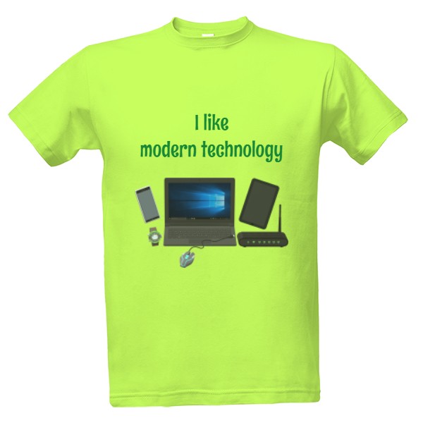 Tričko s potiskem I like modern technology