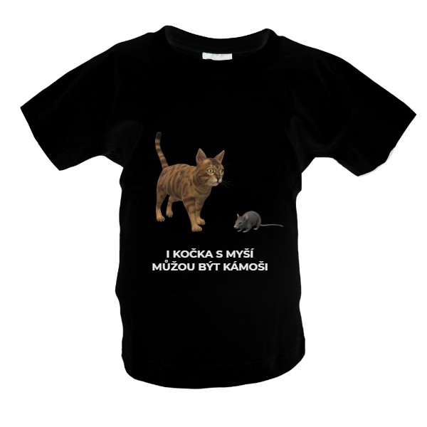 Tričko s potiskem Kočka s myší