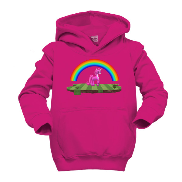 Dětská mikina s kapucí s potiskem Mikina s jednorožcem a duhou