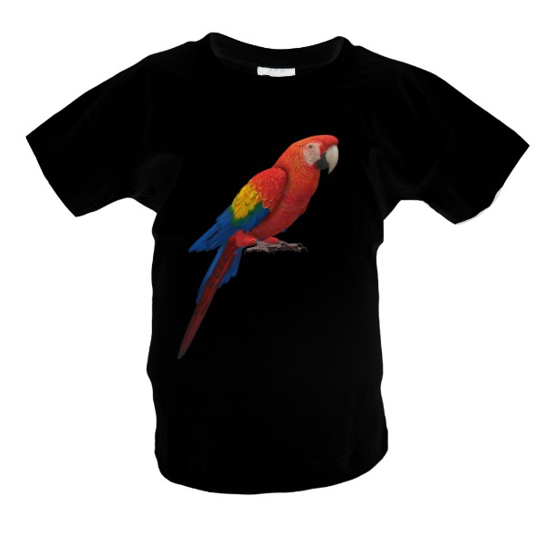 Tričko s potiskem PESTROBAREVNÝ PAPOUŠEK ARA